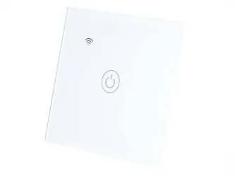 Dotykowy włącznik światła WiFi szklany pojedynczy - biały
