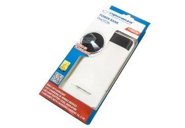 Powerbank 17400mAh 2xUSB z lampką LED Esperanza PHOTON LED LIGHT biały