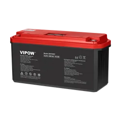 Akumulator żelowy LiFePO4 VIPOW Bluetooth 12V 200Ah BMS