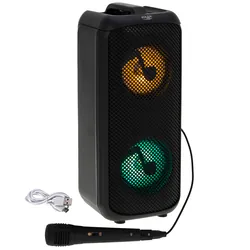 Podświetlany głośnik przenośny Bluetooth Adler AD 1903 SD USB AUX FM   mikrofon