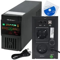 Zasilacz awaryjny UPS Qoltec Monolith 800VA 480W LCD USB RJ45 + program