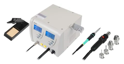 Stacja lutownicza SMD na gorące powietrze + zwykła mikroprocesorowa Kemot ZD-912