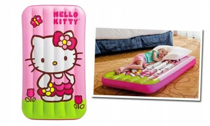 Nadmuchiwany materac łóżko dziecięce Hello Kitty Intex 88cm x 157cm x 18cm