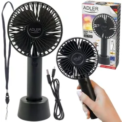 Mini wentylator przenośny 9cm/3,5” USB Adler AD 7331b czarny