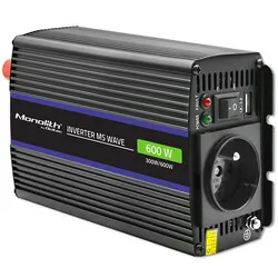 Przetwornica napięcia Qoltec Monolith 600 MS Wave 12V/230V 300W/600W USB