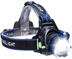 Akumulatorowa latarka czołowa LED LTC 1000lm ZOOM + 2 ładowarki