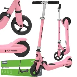Hulajnoga elektryczna dla dzieci FUN WHEELS 100W 50kg - różowa