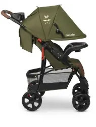 Wózek spacerowy LIONELO EMMA PLUS + tacka i uchwyt na kubek + torba - Forest Green limitowana edycja
