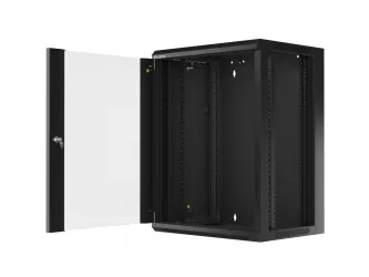 Szafa instalacyjna RACK wisząca 19'' 15U 570x450 drzwi szklane Lanberg  - czarna