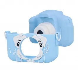 Aparat dla dzieci kamera HD X5 + ochronne etui Piesek - niebieski