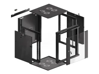Szafa instalacyjna RACK wisząca 19'' 12U 570x600 drzwi szklane Lanberg  - czarna