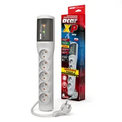 Listwa przedłużacz przeciwprzepięciowy ACAR XProtector easy 1,5m 5 gniazd 10A szara