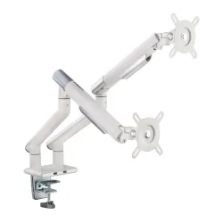 Uchwyt biurkowy gazowy do 2 monitorów LED/LCD 17-32 cala + 2xUSB - ART L-20GD biały