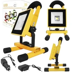 Przenośna lampa robocza LED LTC 10W SLIM IP44 akumulator 2.2Ah 6000K 230V/12V samochodowa zewnętrzna