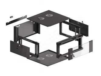 Szafa instalacyjna RACK V2 wisząca 19'' 4U 570x600 drzwi szklane Lanberg  - czarna