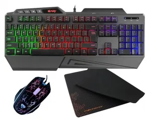 Klawiatura gamingowa dla graczy FURY SKYRAIDER z podświetleniem + mysz + słuchawki + mata