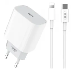 Ładowarka sieciowa do iPhone XO L77 PD 20W 1xUSB-C biała + kabel USB-C/Lightning