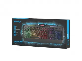 Klawiatura gamingowa podświetlana dla graczy FURY SPITFIRE + mysz + podkładka