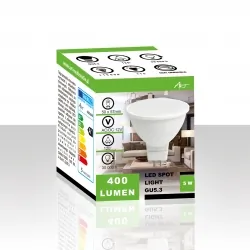 Żarówka LED GU5.3, 5W, AC/DC12V, 400lm!, WW