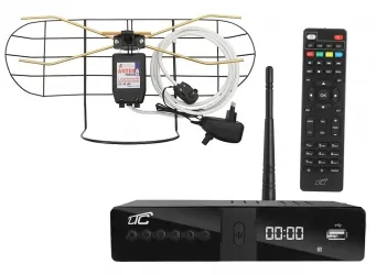 Cyfrowy zestaw telewizji naziemnej DVB-T tuner cyfrowy LTC DVB-T2 WiFi HEVC H.265 + antena pokojowa