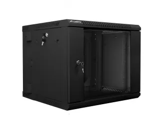 Szafa instalacyjna RACK wisząca 19'' 9U 600x600 drzwi szklane Lanberg - czarna