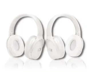 Słuchawki bezprzewodowe bluetooth Qoltec Super Bass DYNAMIC FM SD nauszne z mikrofonem - białe perłowe