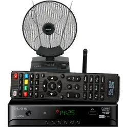 Tuner cyfrowy dekoder DVB-T2 BLOW 4815WIFI H.265/HEVC  + antena pokojowa BLOW ATD17