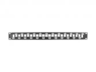 Patch panel pusty 24x port LANBERG do szafy RACK 19" 1U naprzemienny z organizerem do modułów keystone czarny