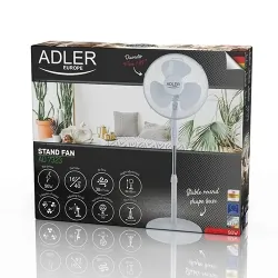 Wentylator stojący podłogowy 40cm Adler AD 7323w - biały