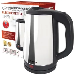 Elektryczny czajnik metalowy Esperanza TIBER 2.5 L - srebrny