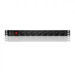 Listwa zasilająca antyprzepięciowa CB RACK PDU Qoltec do szafy RACK 19&quot; 1U 16A 2m 8xFRENCH