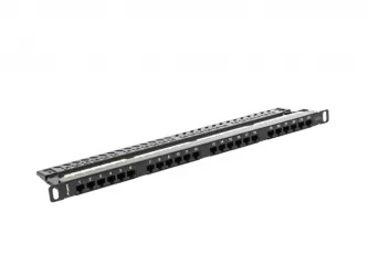 Patch panel 24x port 0.5U LANBERG do szafy RACK 19&quot; KAT.6 czarny