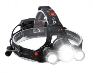 Akumulatorowa latarka czołowa 3xLED LTC 1200lm + 2 ładowarki
