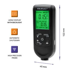 Miernik grubości lakieru z wyświetlaczem LCD Qoltec 0 ~ 2000um