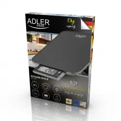 Elektroniczna waga kuchenna Adler ad 3167b ładowana przez USB do 10kg czarna