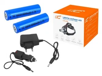 Akumulatorowa latarka czołowa 3xLED LTC 1200lm + 2 ładowarki