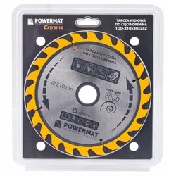 Tarcza widiowa do drewna 210x30 24 zęby Powermat TDD-210x30x24Z