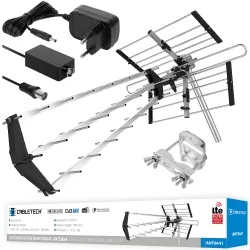 Antena kierunkowa zewnętrzna Cabletech do cyfrowej TV naziemnej HD DVB-T2 Filtr LTE + wzmacniacz
