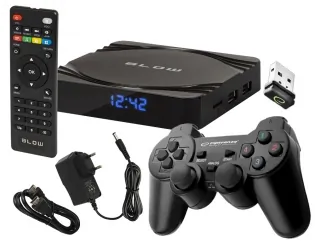 Gra telewizyjna konsola Android Smart TV BOX LTC 4K UltraHD WiFi Bluetooth + bezprzewodowy pad