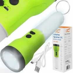 Akumulatorowa latarka ręczna 2w1 lampka wisząca LTC LED 2W + 1W SMD