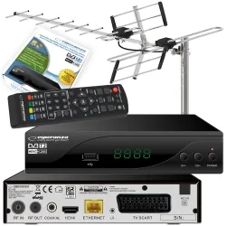 Cyfrowy zestaw telewizji naziemnej DVB-T tuner cyfrowy DVB-T2 H.265/HEVC + antena kierunkowa VHF/UHF MUX8 ATD31S