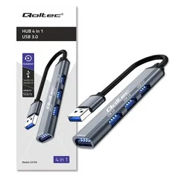 Hub adapter rozdzielacz USB Qoltec na 3x USB 2.0   USB 3.0