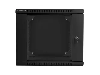 Szafa instalacyjna RACK wisząca 19'' 9U 600x600 drzwi szklane Lanberg - czarna