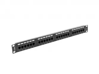 Patch panel 24x port 1U LANBERG do szafy RACK 19&quot; KAT.6 czarny