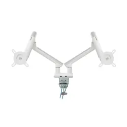 Uchwyt biurkowy gazowy do 2 monitorów LED/LCD 17-32 cala + 2xUSB - ART L-20GD biały