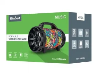 Głośnik bluetooth REBEL USB SD FM z funkcją karaoke + mikrofon bezprzewodowy