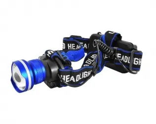 Akumulatorowa latarka czołowa LED LTC 600lm 8W ZOOM + 2 ładowarki