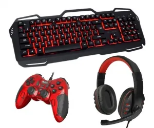  Zestaw dla gracza klawiatura Blow RED COLD STEEL + pad Mangan + słuchawki NEMEZIS