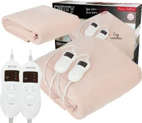 Podwójny elektryczny koc podkładowy z czasomierzem Camry CR 7424 kremowy 150cm x 160cm 