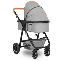 Wózek wielofunkcyjny LIONELO AMBER 2 w 1 spacerówka + gondola + torba + akcesoria - szary